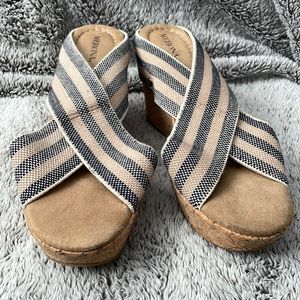 Merona Cork Wedges with Fabric Stretchy Straps